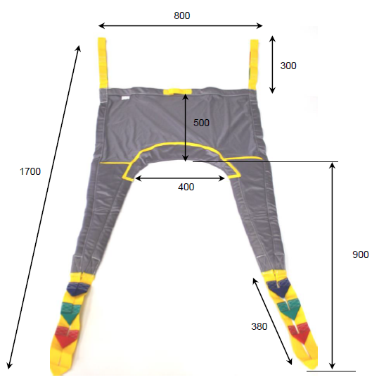 Tragsitz U für LIFTY/FOLDY/HOMELIFT - Grösse standard -  Textil -  Laschen gepolstert