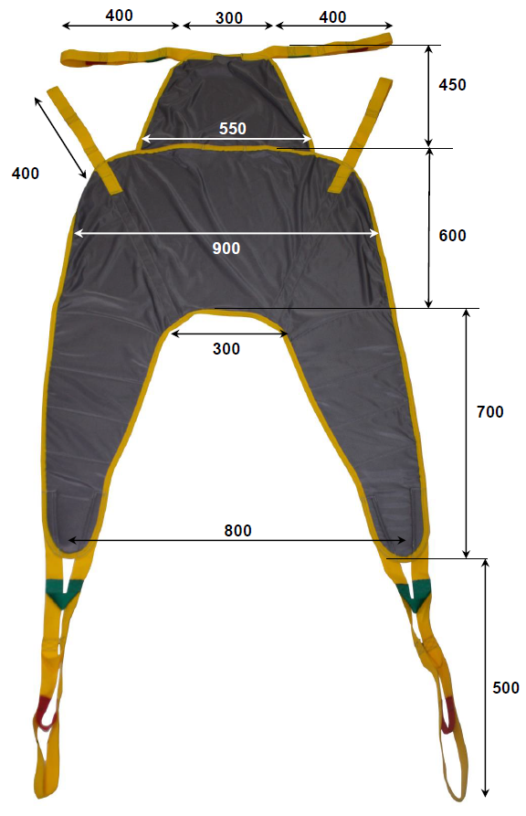 Sangle U pour LIFTY/FOLDY/HOMELIFT - avec têtière intégrée et cuisses rembourrés -  taille L