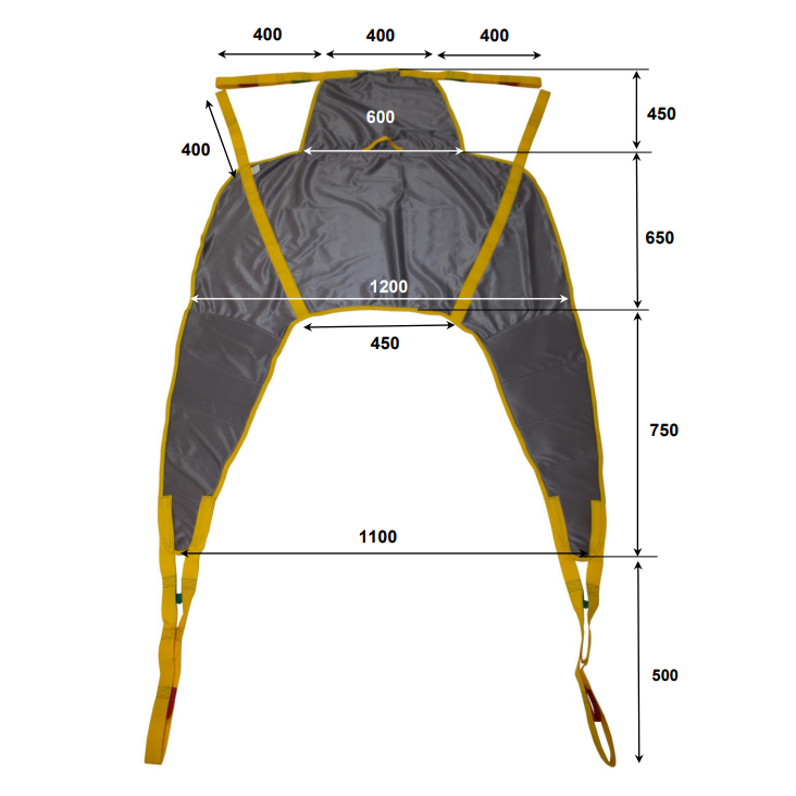 Sangle U pour LIFTY/FOLDY/HOMELIFT - avec têtière intégrée et cuisses rembourrés -  taille XL