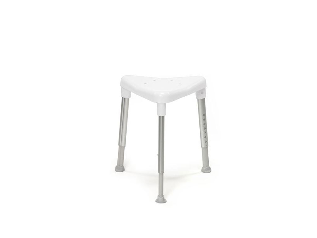 Duschhocker EDGE dreieckig - neue Farbe - Version standard -  Höhe 42-57cm -  Farbe weiss