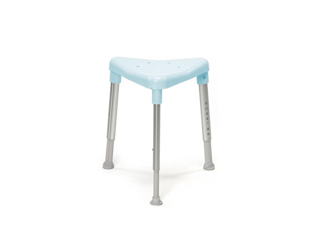 Siège de douche EDGE triangulaire - version standard -  hauteur 42-57cm -  couleur bleu