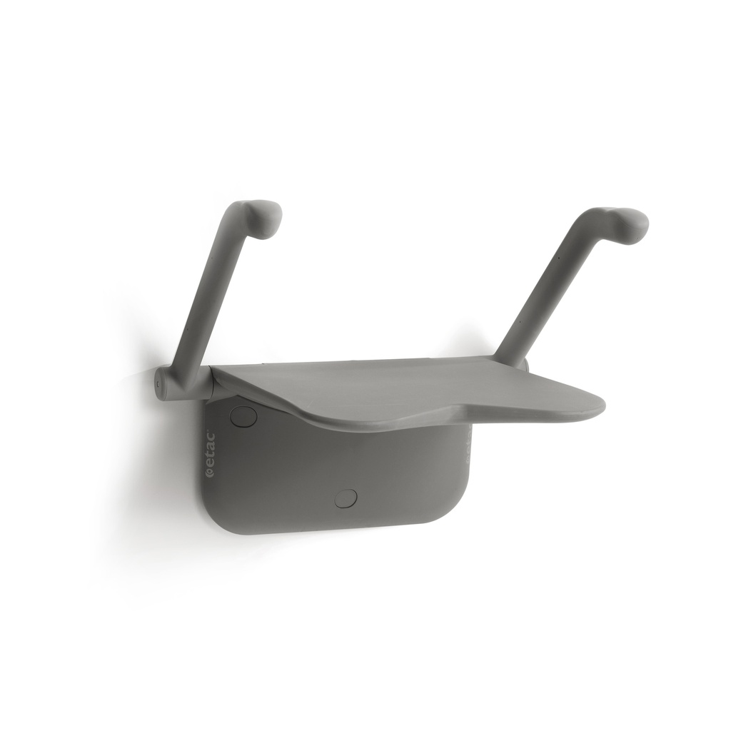 Siège de douche mural RELAX  - couleur gris - avec accoudoirs - sans pieds - sans dossier