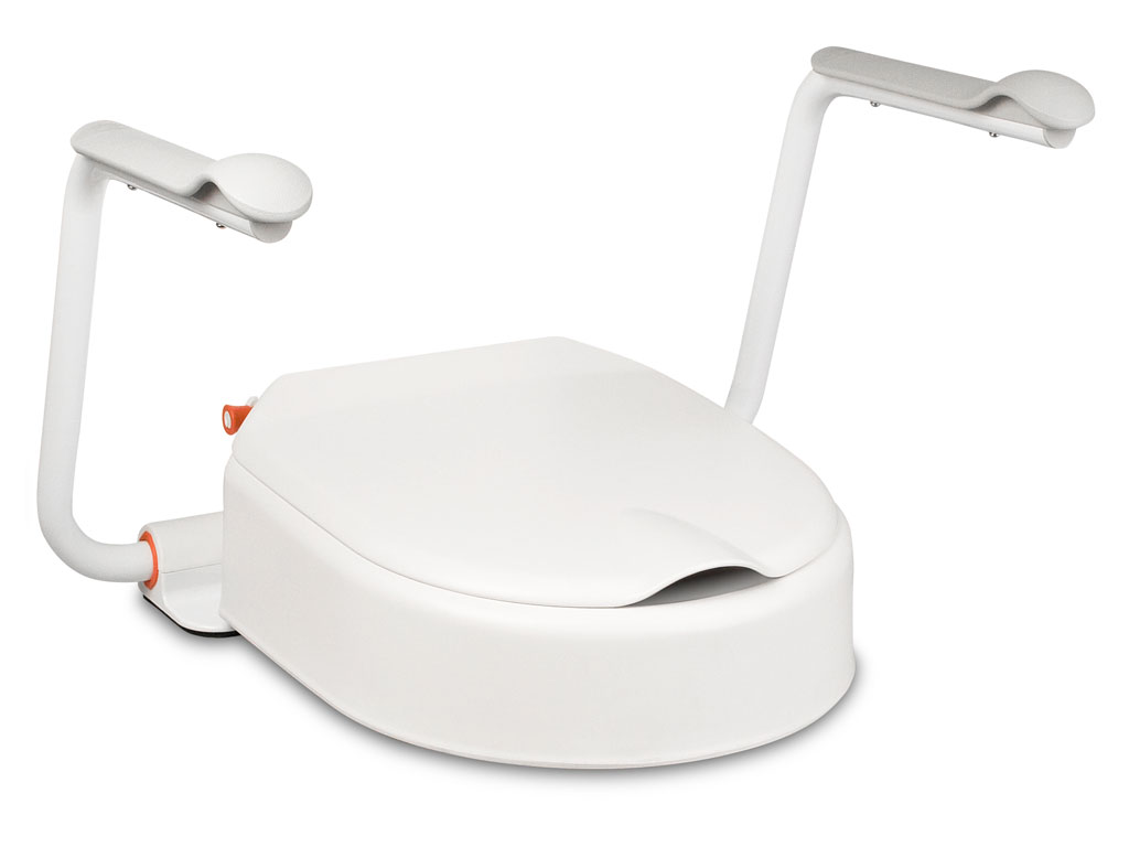 Surélévation de toilettes HI-LOO FIX II avec accoudoirs - hauteur 10cm