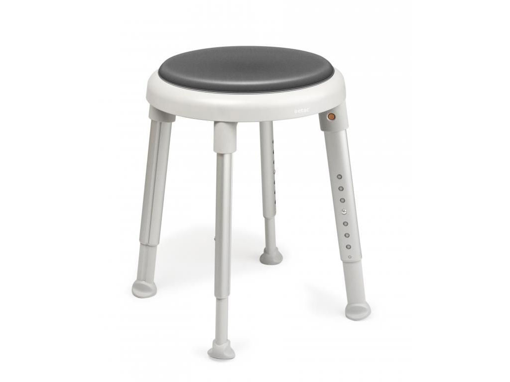 Duschhocker EASY rund mit Drehteller und Kissen weich - 