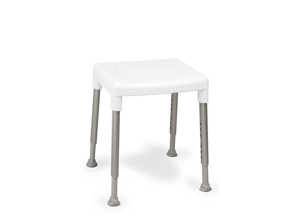Duschhocker SMART rechteckig - neue Farbe - Version standard -  Höhe 42-57cm -  Farbe weiss