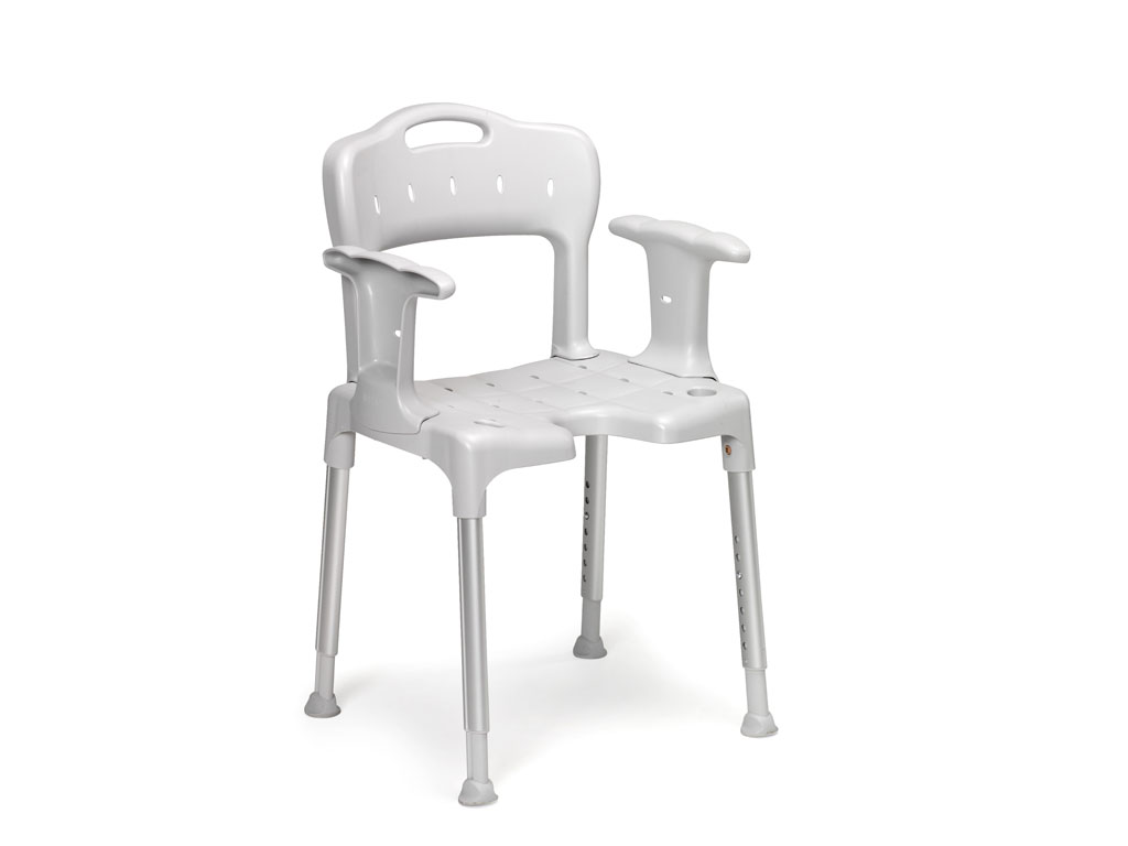 Tabouret de douche SWIFT avec dossier et accoudoirs - couleur gris -  version standard