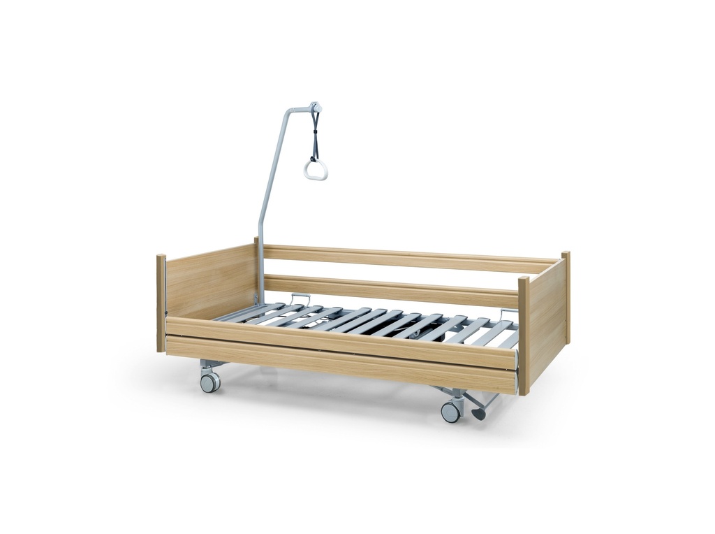 Lit électrique - Belluno - 90x200cm - freins central - barrières longues - Lattes en bois - chêne Sonoma clair R20128 - Pure (#281 B484) - recul du dossier