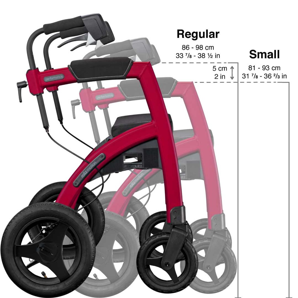 Rollator/Rollstuhl Rollz Motion Performance - Small - rubinrot