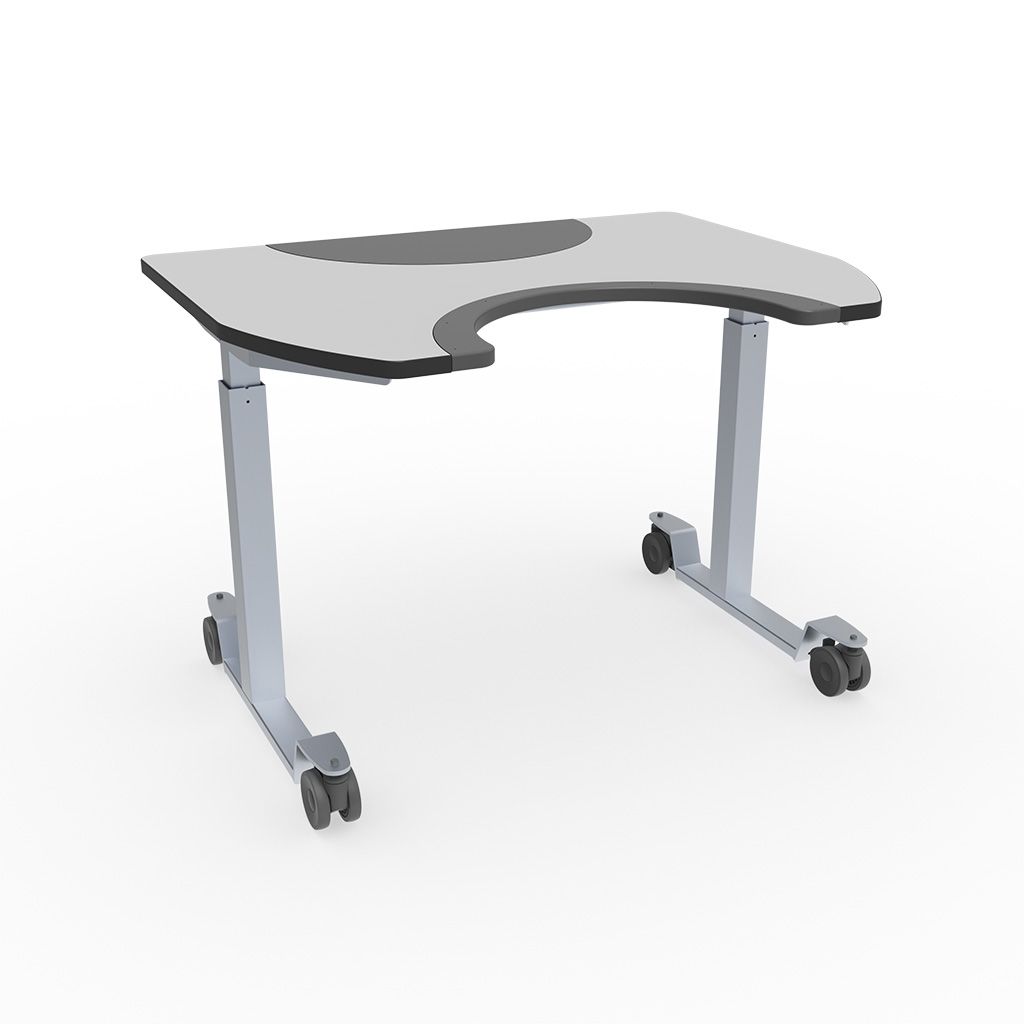 Table de thérapie Ergo Multi - 90x70cm - réglage manuel de la hauteur - deux découpes demi-lune