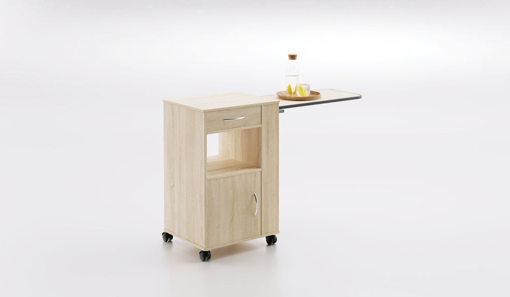 Table de nuit - storeline t300  - Sonoma chêne clair R20128 - plateau de table intégré - tiroir, porte, compartiment ouvert