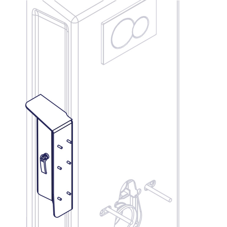 Support gauche pour barre d'appui rabattable - Lift au toilette Ropox