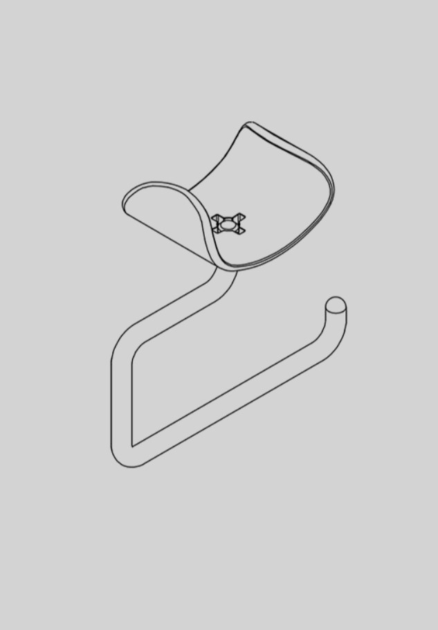 Porte-papier toilette - adapté à la barre d'appui rabattable - Ropox