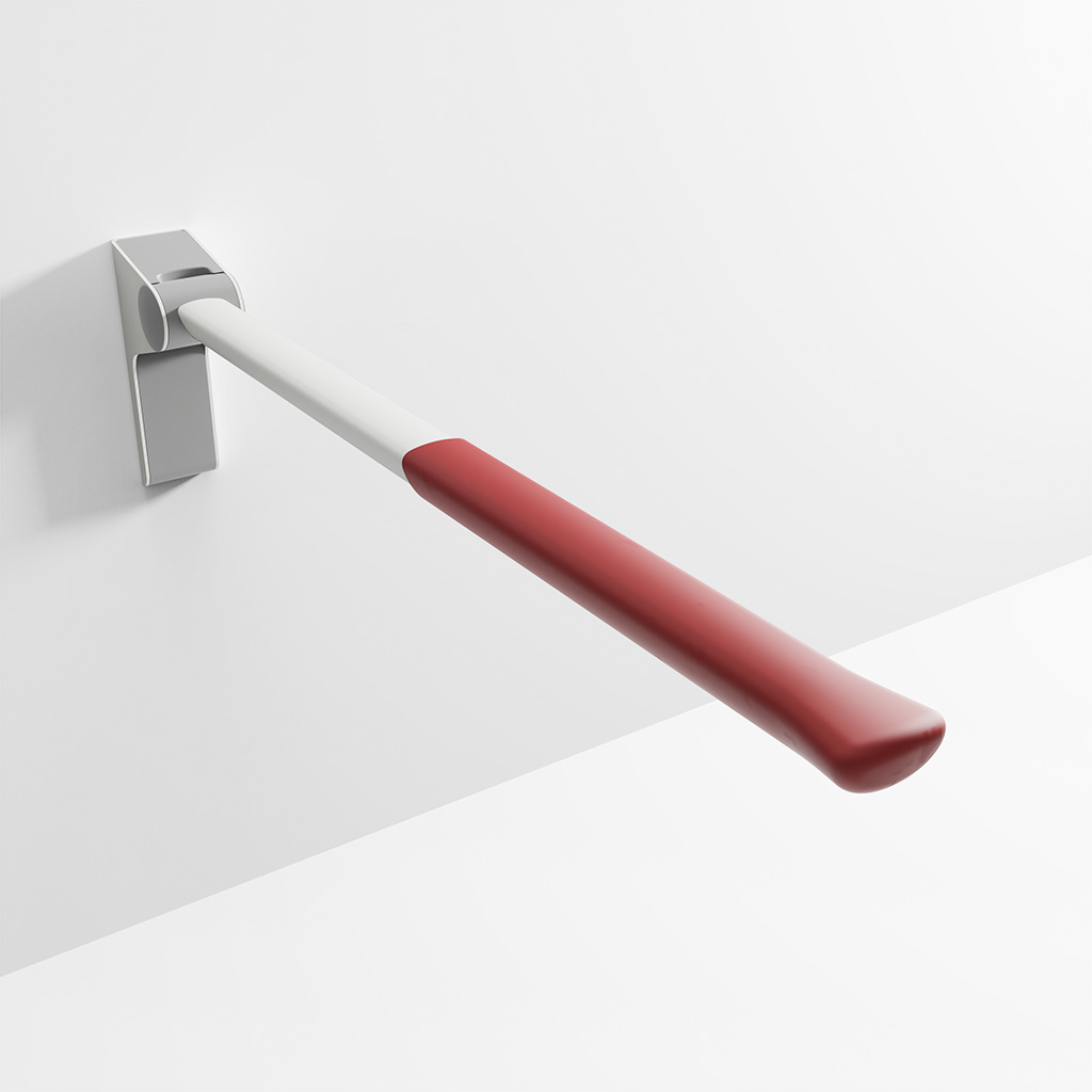 Barre d'appui rabattable - 90cm rouge - Poids maximal de l'utilisateur 250 kg - Ropox Straight