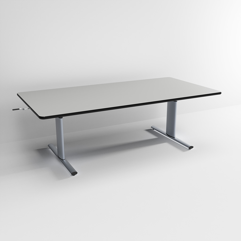 Table de groupe Vision - 165x100cm - sans traverse - réglage manuel de la hauteur