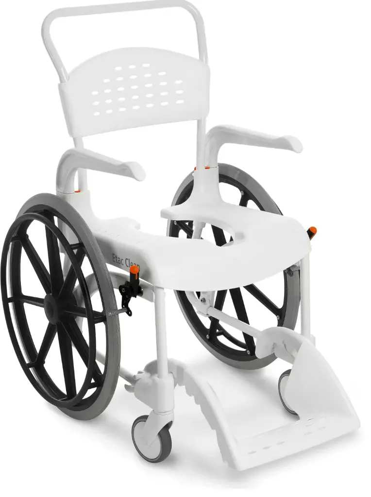 Chaise douche-toilette CLEAN roues 24 - couleur blanc