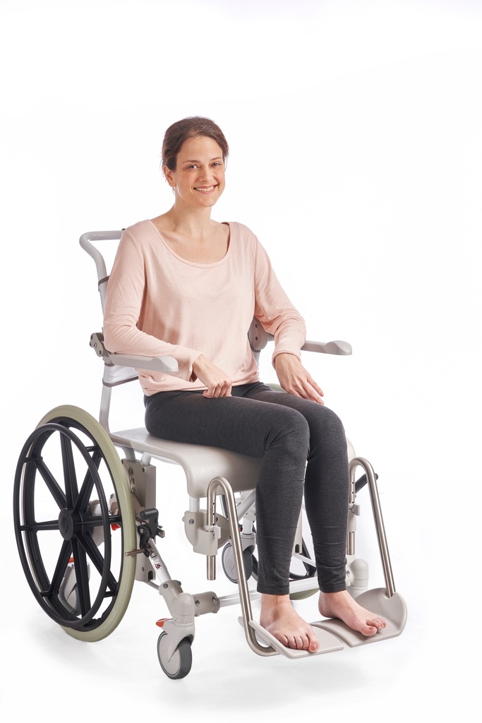 Dusch- und Toilettenstuhl CLEAN 24 Räder  - Farbe weiss