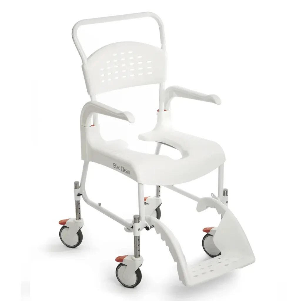 Chaise douche-toilette CLEAN réglable en hauteur - couleur blanc