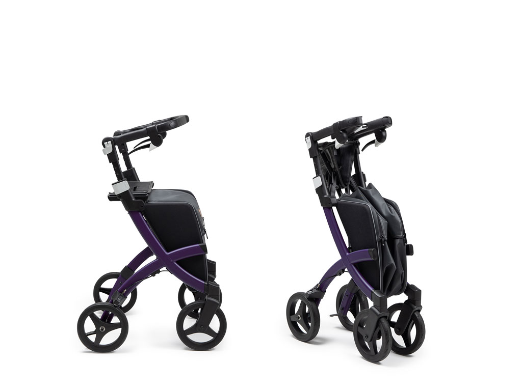 Rollator ROLLZ FLEX² neu:Tasche wasserabweisend - Gestellfarbe dunkelviolett