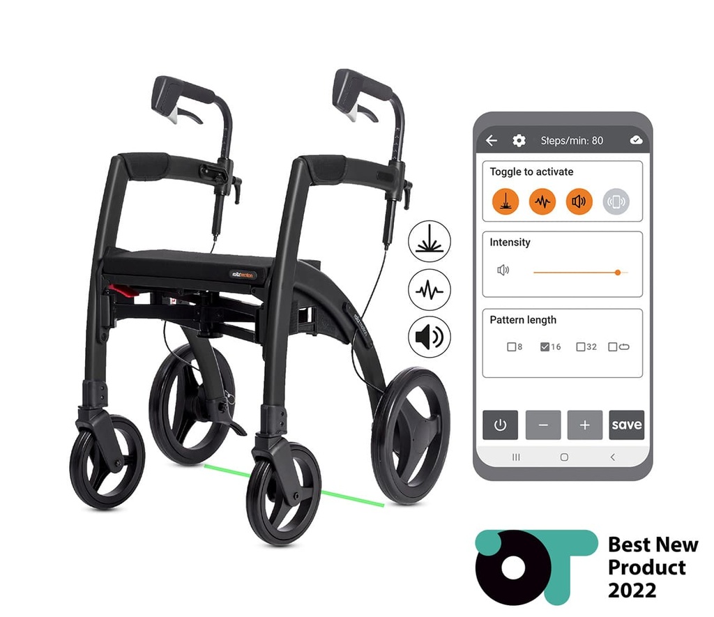 Déambulateur Rollz Motion Rhythm - 1 laser - noir mat