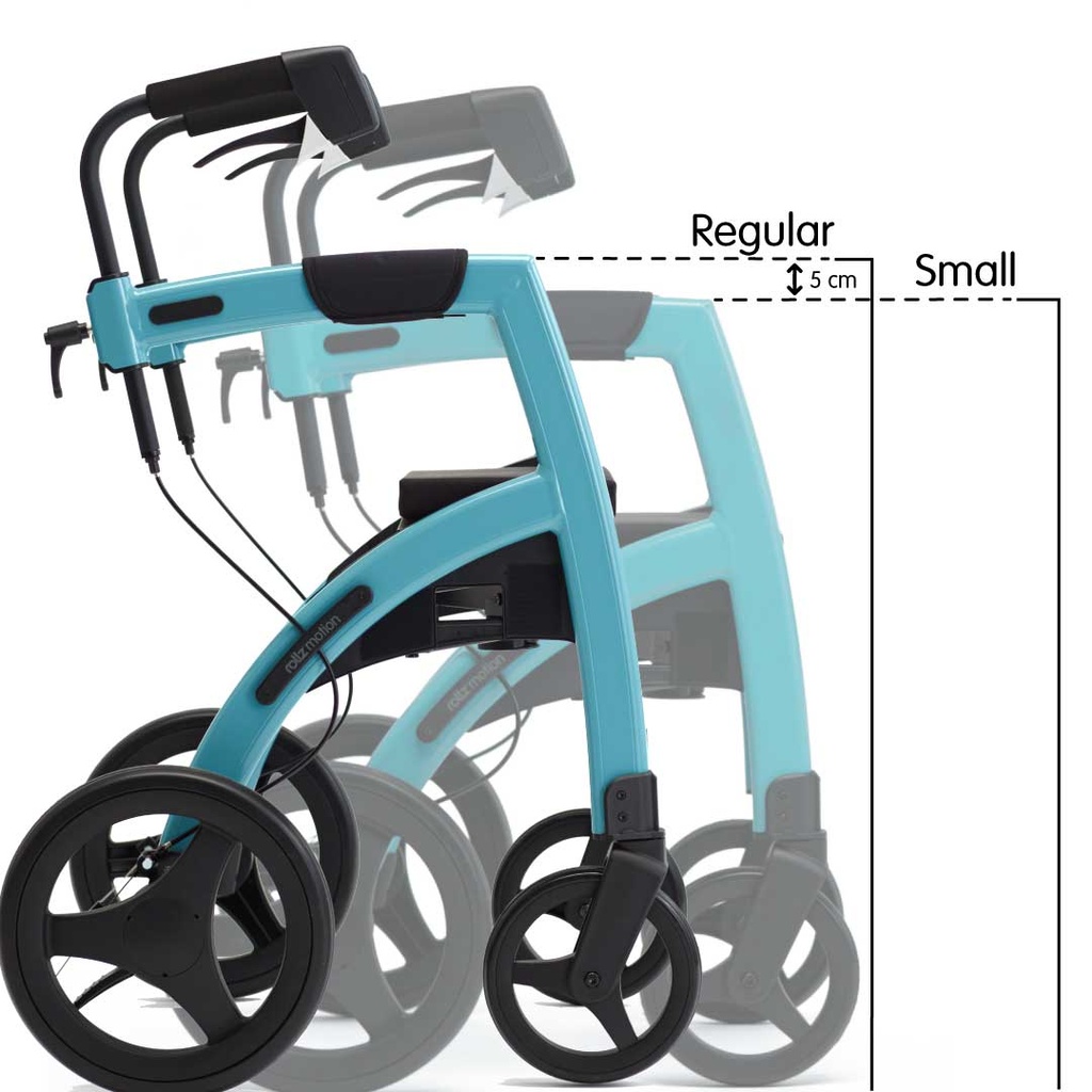 Rollator/Rollstuhl ROLLZ MOTION² SMALL - 2-in-1 - Farbe island blau