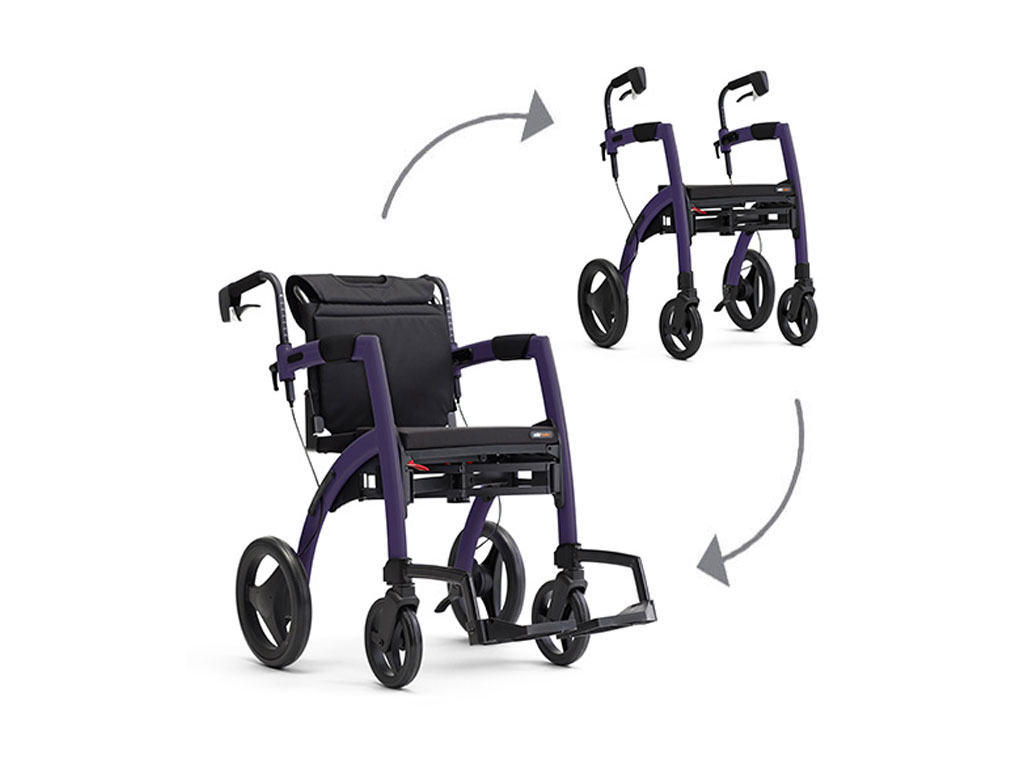 Rollator/Rollstuhl Rollz Motion² - 2-in-1 - dunkelviolett