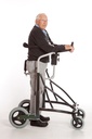 VELA Meywalk 4 - Large - Déambulateur réglable avec siège et accoudoirs, SANS anneaux thoraciques et ressorts