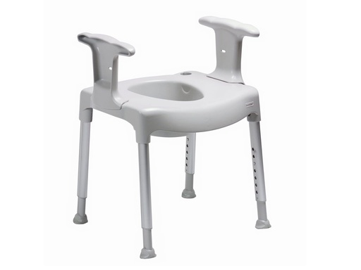 [8170 2020] Siège de toilette SWIFT gris - avec accoudoirs et pare-éclaboussures