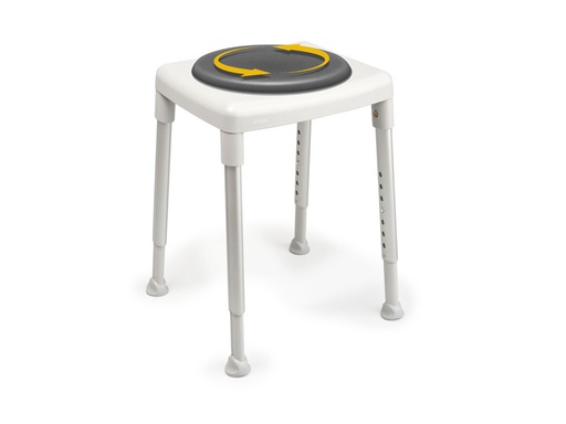 [8195 1050] Tabouret de douche SMART rectangulaire -  siège tournant - avec coussin -  couleur gris -  hauteur 42-57cm