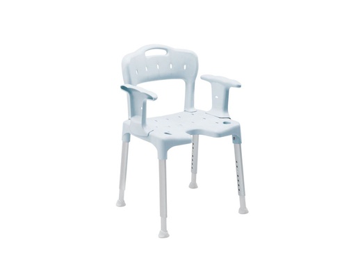 [8170 1530] Tabouret de douche SWIFT avec dossier et accoudoirs - couleur bleu -  version standard