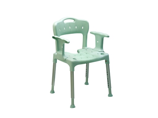 [8170 1730] Tabouret de douche SWIFT avec dossier et accoudoirs - couleur vert Lagoon -  version standard