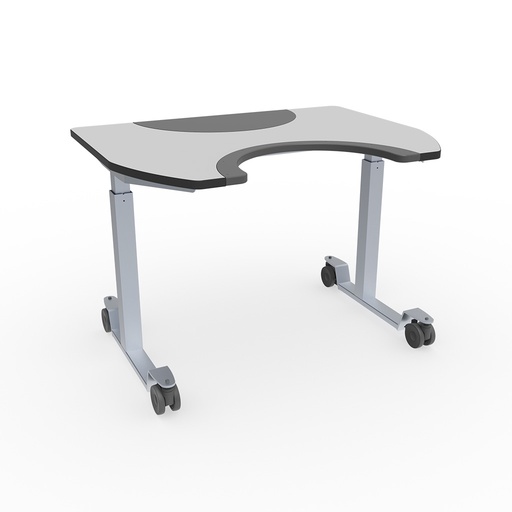 [20-70410] Tavolo terapeutico Ergo Multi - 90x70cm - regolazione manuale dell'altezza - due scollature a mezzaluna