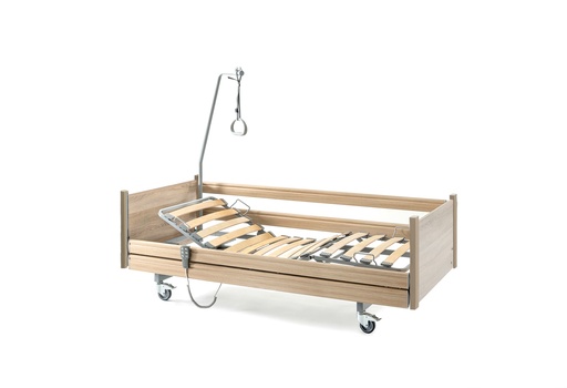 [281 B670] Lit électrique - Belluno - 90x190cm - freins individuels - barrières longues - Lattes en bois - hêtre étuvé R24034 - Pure