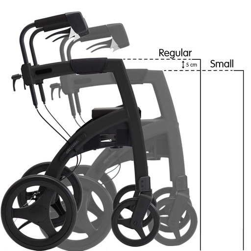 [2011RM0022] Déambulateur/faut. roul. ROLLZ MOTION² SMALL - 2-en-1 - couleur noir mat