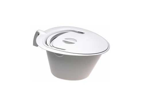 [8400 5066] Bacinella grigio per sedia WC SWIFT Commode - SENZA coperchio